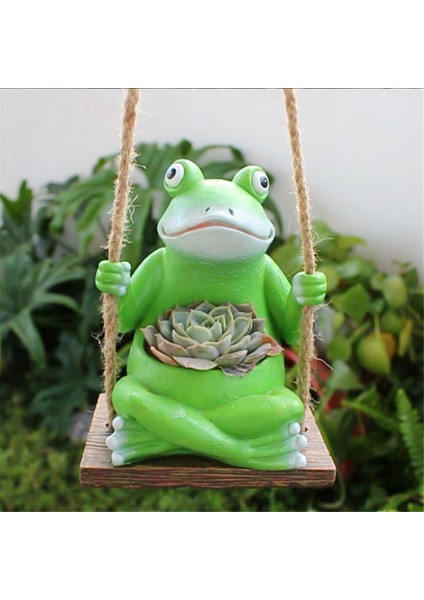 Sallanan Kurbağa Bitki Saksı Saksı Reçinesi Kapalı Açık Veranda Pencere Bahçesi Için Etli Ekici Pot Kurbağa (Yurt Dışından) modelleri