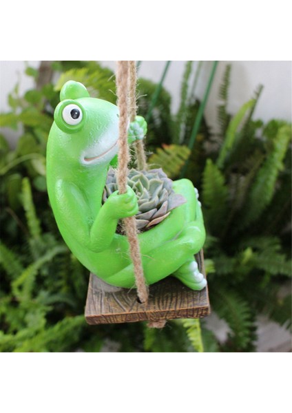 Sallanan Kurbağa Bitki Saksı Saksı Reçinesi Kapalı Açık Veranda Pencere Bahçesi Için Etli Ekici Pot Kurbağa (Yurt Dışından) fırsatları