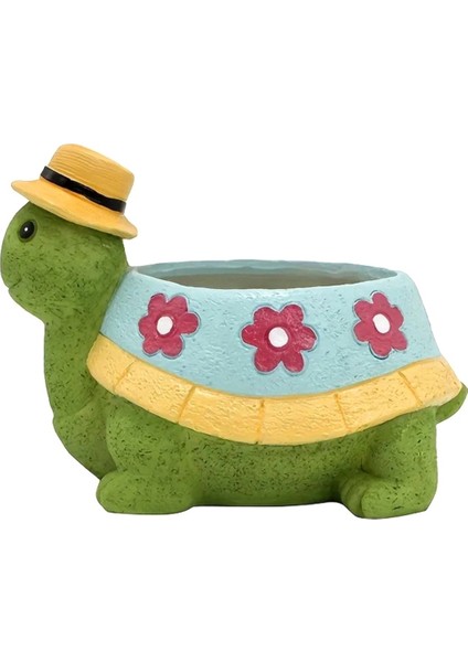 Sevimli Kaplumbağa Saksı Ekici Kapalı ve Açık Etli Bitki Kapları, Bitkiler Masası Ekran Reçine Kapları Çiçek (Yurt Dışından)