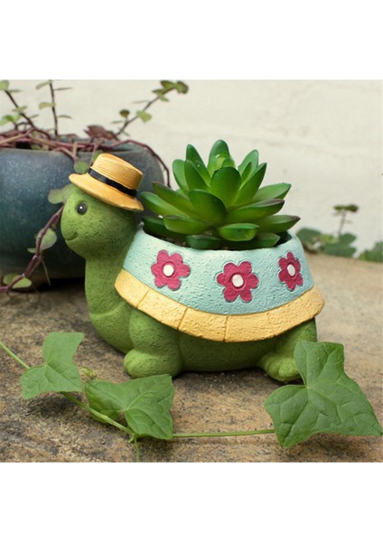 Sevimli Kaplumbağa Saksı Ekici Kapalı ve Açık Etli Bitki Kapları, Bitkiler Masası Ekran Reçine Kapları Çiçek (Yurt Dışından) fırsatları