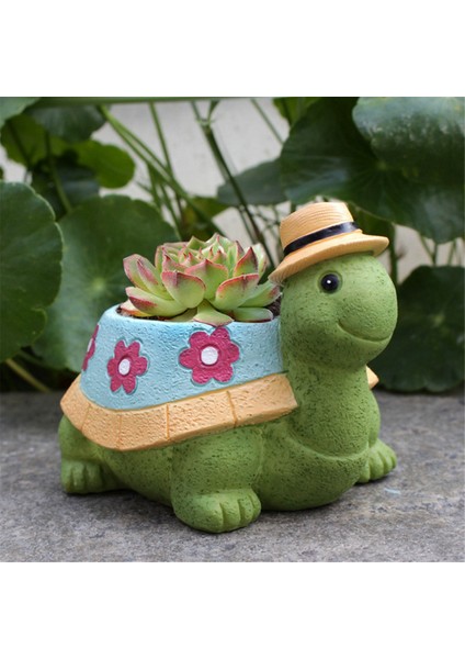 Sevimli Kaplumbağa Saksı Ekici Kapalı ve Açık Etli Bitki Kapları, Bitkiler Masası Ekran Reçine Kapları Çiçek (Yurt Dışından) indirimleri