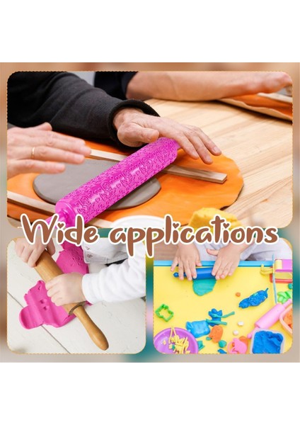 4 Parçalı Kil Modelleme Desen Silindirleri Seti - Kendin Yap El Yapımı (Yurt Dışından) modelleri