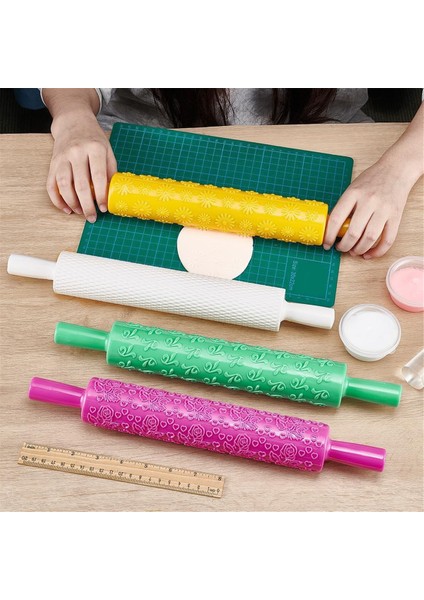 4 Parçalı Kil Modelleme Desen Silindirleri Seti - Kendin Yap El Yapımı (Yurt Dışından) fırsatları