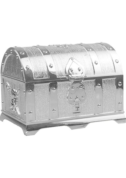 Gümüş Sprayed Hunt Pirate Gizli Kutu Plastik Dekoratif Ev Oyunu Çocuklar Için Retro Parti Dekorasyon Hediyeleri (Yurt Dışından)