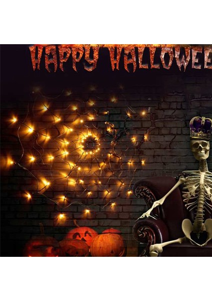 Cadılar Bayramı Dekorasyonları LED Işıklar Örümcek Web Dekorasyon Duvarı Mesel Işıkları Uzaktan Kumanda Cadılar Bayramı Atmosfer Işıkları D (Yurt Dışından) fiyatları