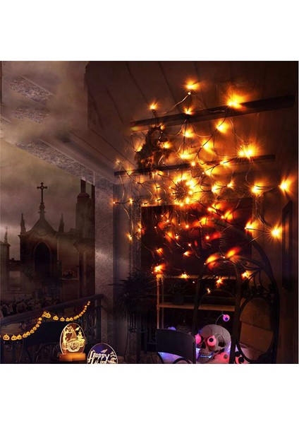 Cadılar Bayramı Dekorasyonları LED Işıklar Örümcek Web Dekorasyon Duvarı Mesel Işıkları Uzaktan Kumanda Cadılar Bayramı Atmosfer Işıkları D (Yurt Dışından) fırsatları