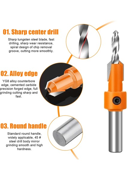 Ahşap Için 5 Parça Havşa Matkap Ucu Seti 8mm Saplı Hss Ahşap Vida (Yurt Dışından) indirimleri