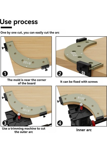 Ahşap Işleme Yarıçap Köşe Şablonu R200 (Yurt Dışından) fiyatları