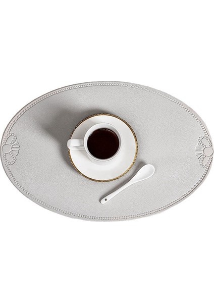 Retro Pu Placemat Avrupa Fransız Tarzı Oval Yalıtım Mats Su Geçirmez ve Yağ Durum Olan Batı Yemek Masası Mat Ev C (Yurt Dışından) fırsatları