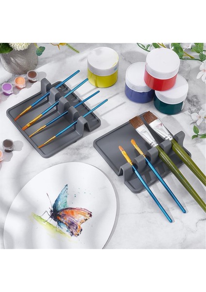 Adet Silikon Boya Fırçası Tutucu, 4 Yuvalı Dikdörtgen Düzenleyici (Yurt Dışından) indirimleri