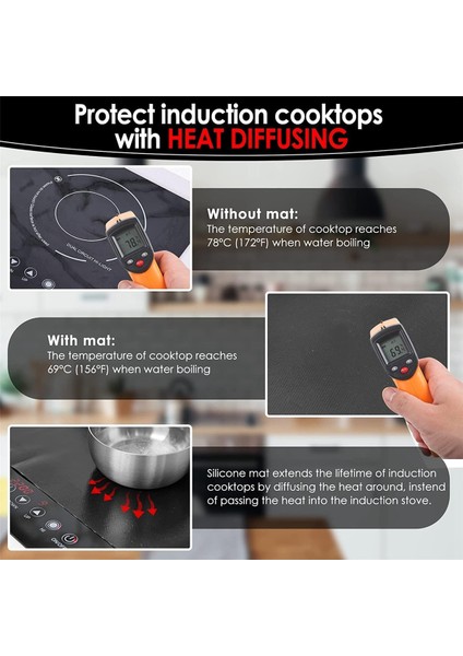 Büyük Indüksiyon Ocak Protector Mat 20.4X30.7 Inç, Elektrikli Soba Burner Cam Soba Kapağı Olarak Antiscratch&#39;ı Kapsar (Yurt Dışından) fırsatları