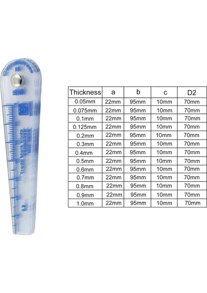Plastik Kalınlık Ölçer 0,05-1 mm Kalınlık Ölçüm Aletleri 13'ü 1 Arada (Yurt Dışından) modelleri