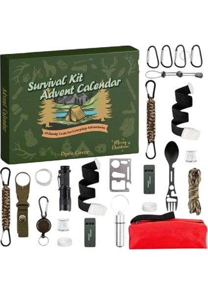 Hayatta Kalma Kiti 24 Günlük Noel Geri Sayımı Harika Ekipmanlar 2025 Araç Seti (Yurt Dışından)