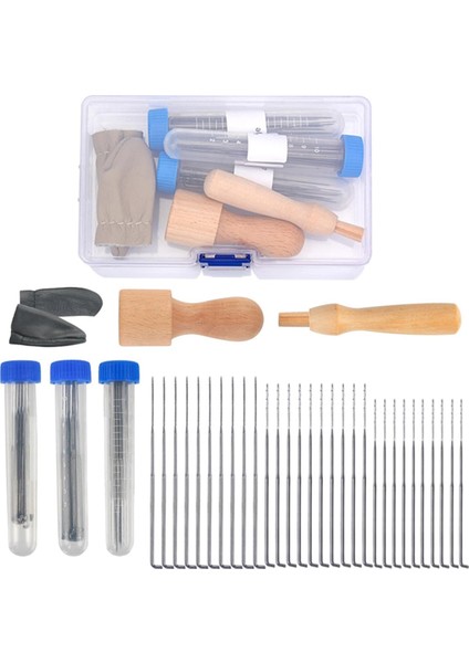Boyutta 30 Keçe Iğnesi ve Ahşap Saplı Iğne-Keçe Seti (Yurt Dışından)
