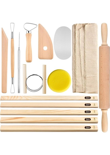 Çömlek Aletleri Ahşap Oklava, Öğretim Çamur Çubuğu Kılavuzu (Yurt Dışından)