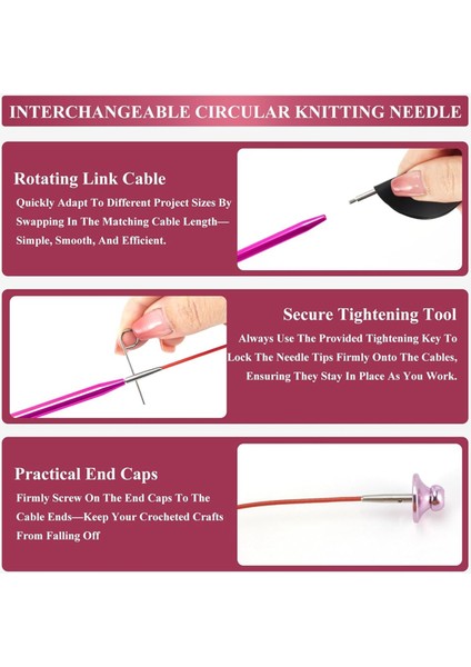 13 Çift Değiştirilebilir Dairesel Örgü Şişleri Seti, 3.0mm-10.0mm (Yurt Dışından) fırsatları