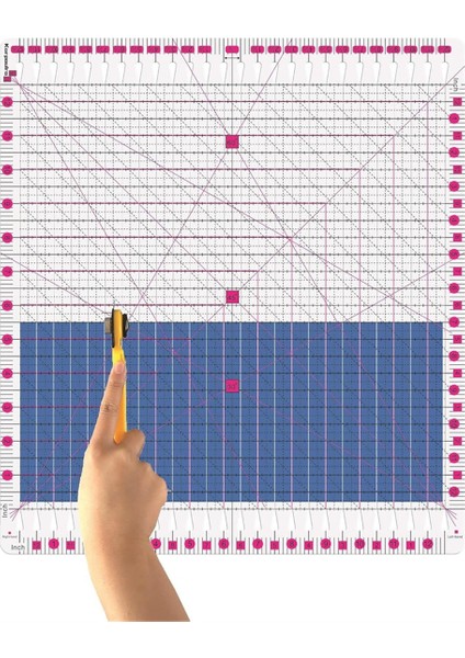 12,5 x 12,5 Inçlik Yivli Kumaş Kapitone Cetveli (Yurt Dışından) fırsatları