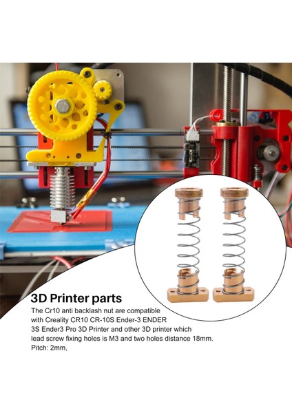 T8 Anti Backlash Yay Yüklü Somun Eliminasyon Uzay Somunu Ender 3 Cr-10 T8 Kurşun Vidası Dıy Cnc 3D Yazıcı Kente 2mm (Yurt Dışından) fırsatları