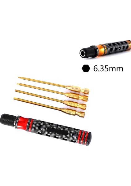 Altıgen Tornavida Seti 1,5, 2,0, 2,5, 3,0 mm Hızlı Değiştirilebilir Altıgen Anahtar, Kırmızı (Yurt Dışından) indirimleri