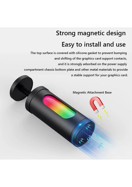 Argb Grafik Kartı Destek Braketi Yerleşik 5V3 Pin Argb Senkronizasyon Lambası Manyetik Dikey Teleskopik Dönen Stant Braketi A (Yurt Dışından) fırsatları