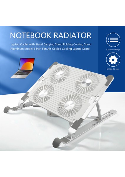 Stand Taşıma Standı ile Dizüstü Bilgisayar Soğutucu Katlama Soğutma Standı Alüminyum Model 4-Portlu Fan Hava Soğutmalı Soğutma Dizüstü Bilgisayar Standı (Yurt Dışından) fırsatları