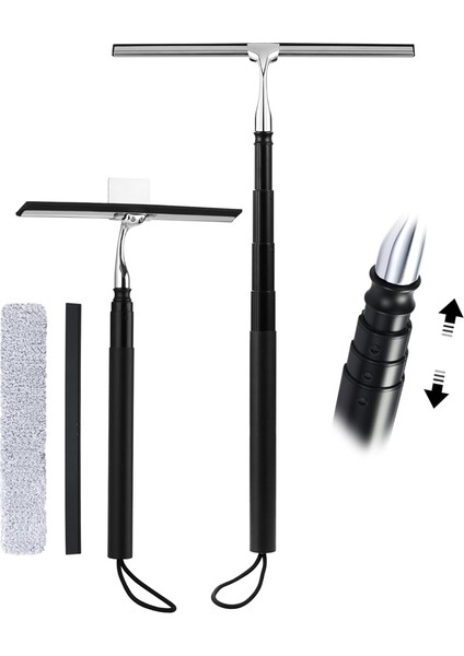 Yer Karoları, Duvarlar ve Arabalar Için Teleskopik Pencere Kazıyıcı 2'si 1 Arada (Yurt Dışından)