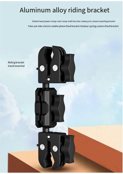 Kamera Kelepçesi Montaj Süper Kelepçe Adaptörü Çift Kafa Motosiklet Bisiklet Kamera Montajları Için Çift Fonksiyonlu Tutucu 9cm (Yurt Dışından) modelleri