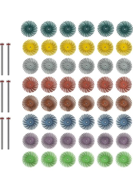 Döner Aletler Için 3 mm Şaftlı 48 Parça 1 Inç Radyal Kıl Disk Takımı (Yurt Dışından)