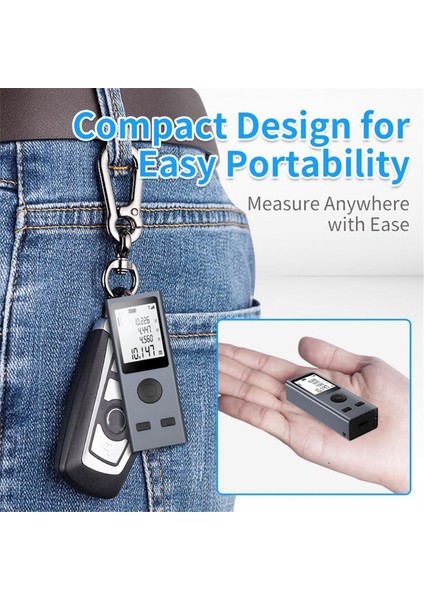 50M Minismartlaserdistancemetermeasure Kızılötesi Mesafe Ölçer (Yurt Dışından)