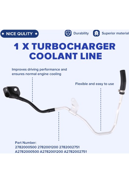 2782000500 Mercedes Benz GL450 GL550 GLS550 ML550 GLE550 2013-2019 Için Araç Turboşarj Soğutma Hattı 2782001200 (Yurt Dışından) fırsatları