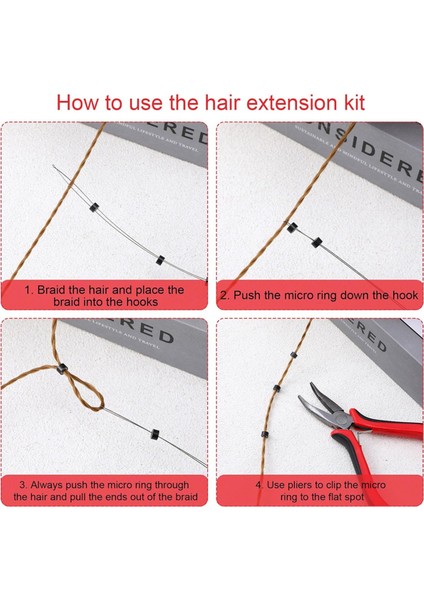 Saç Uzatma Aletleri Seti, Silikon Boncuklar, Pense, Rulo Dikiş Ipliği (Yurt Dışından) fırsatları