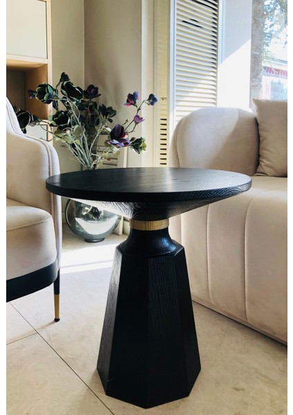 Modern Masif Ahşap Yan Sehpa – Siyah / Acı Kahve / Natural Renk Seçenekleriyle