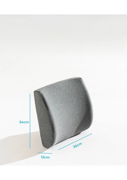 Ortopedik Sünger Bel Yastığı Ofis Araba Koltuk Yastığı Bel Destek Minderi 35X34X12 cm