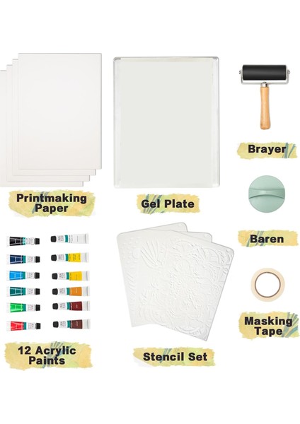 Jel Baskı Plakası Kiti, 8X10 Inç Jelatin Plaka, Baskı Kağıdı (Yurt Dışından) fiyatları