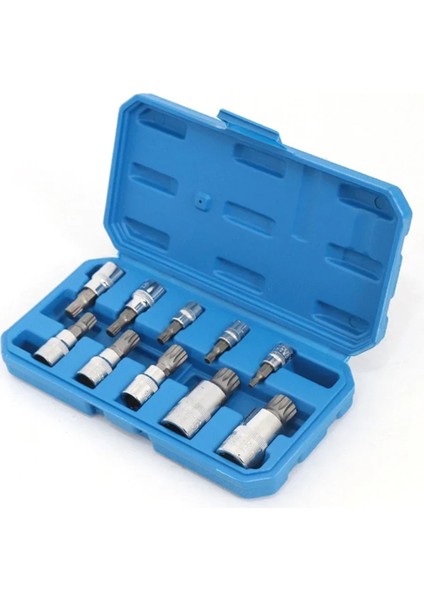 10 Parçalı 12 Uçlu Yıldız Başlı Soket Seti (Kutulu) Otomotiv Aleti (Yurt Dışından)