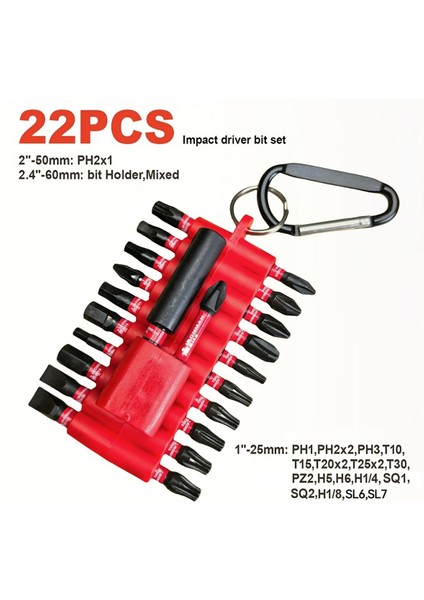 22 Adet Darbeli Tornavida Uçları Anahtar Seti Kaymaz Çok Amaçlı Sürücü Taşınabilir (Yurt Dışından) fırsatları