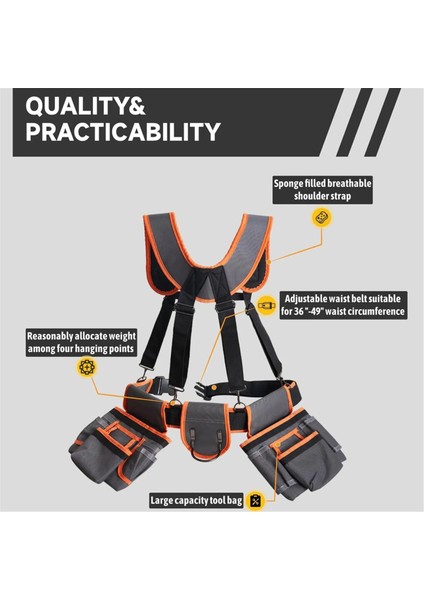 Ağır Hizmet Tipi Alet Kemeri Ayarlanabilir Bel Tutucu (Yurt Dışından) fırsatları