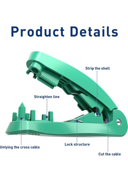 Kesme, Soyma ve Yeşil Özellikli 4'ü 1 Arada RJ45 Kablo Soyma Aleti (Yurt Dışından) indirimleri