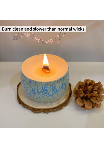 40 Takım Ahşap Mum Fitili ve Standı 5,1 x 0,5 Inç Doğal Mum (Yurt Dışından) fiyatları