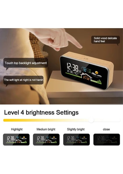 Kablosuz Hava Istasyonu Ahşap Çalar Saat Dijital Termometre (Yurt Dışından) fiyatları