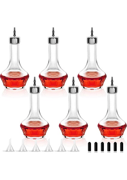 Kokteyller Için 6 Adet 50 Ml'lik Dasher Kapaklı Cam Şişe (Yurt Dışından)