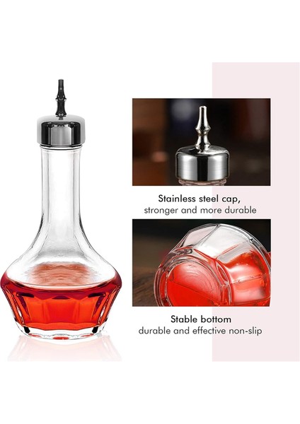 Kokteyller Için 6 Adet 50 Ml'lik Dasher Kapaklı Cam Şişe (Yurt Dışından) fiyatları