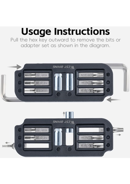 West Bıkıng 10'u 1 Arada Taşınabilir Bisiklet Tamir Alet Seti (Yurt Dışından) modelleri