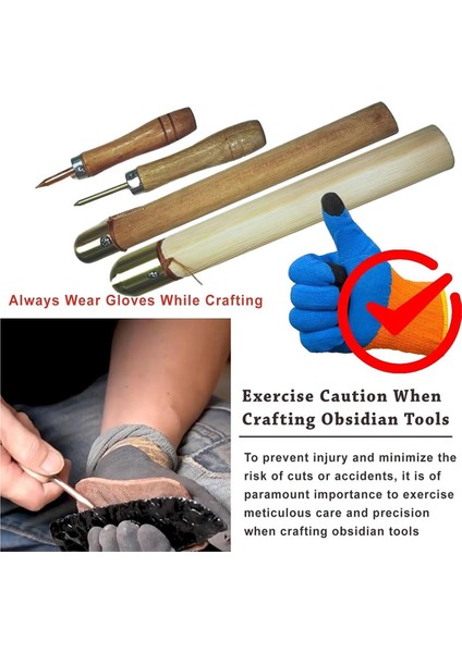 Obsidyen Işçiliği Çakmaktaşı Yontma Aleti, Taş Devri Araç Seti, A (Yurt Dışından) modelleri