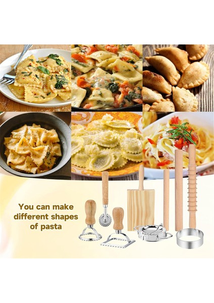9 Parça Makarna Yapma Aletleri Seti, Ahşap Oklava, Hamur Kesme Tekerleği (Yurt Dışından) fiyatları