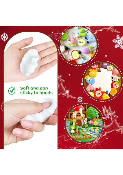 50 Paket Beyaz Hava Kurumalı Köpük Kili, 18OZ Çocuklar Için Yumuşak Kalıp Kili (Yurt Dışından) fiyatları