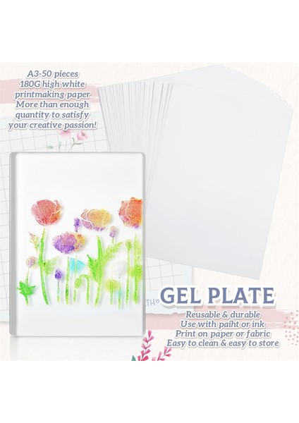 5x7 Jel Baskı Plakası Seti - Akrilik Boya, Kağıtlar ve Aletlerle (Yurt Dışından) modelleri