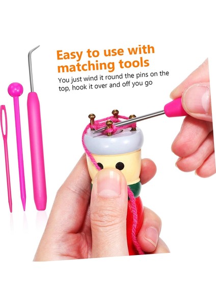 Bebek Dokuma Seti 4 Parça Örgü Bebekler Ahşap Aletler Kendin Yap Dokuma Oyuncak (Yurt Dışından) fırsatları