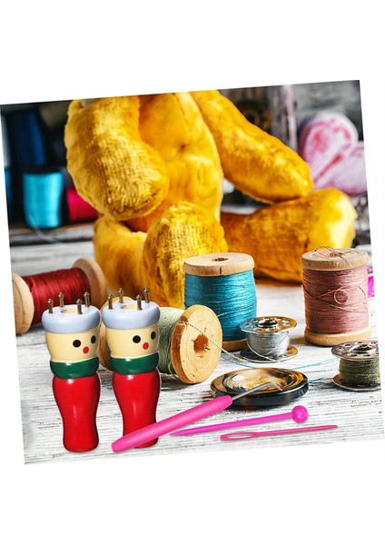 Bebek Dokuma Seti 4 Parça Örgü Bebekler Ahşap Aletler Kendin Yap Dokuma Oyuncak (Yurt Dışından) indirimleri