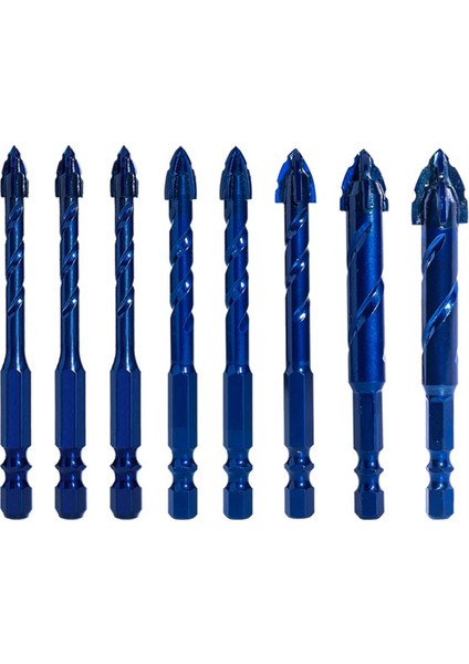 8 Adet Dört Kenarlı Tırtıklı Eksantrik Matkap Ucu 6/8/10/12/14MM (Yurt Dışından)